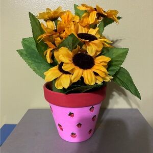 Strawberry Painted Terracotta Pot